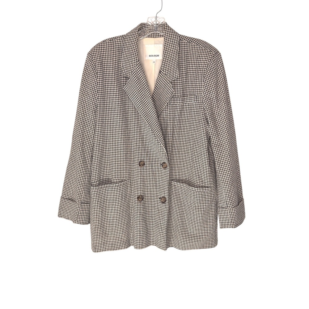 Rita Row Quionia Blazer Black Gingham‎ Preppy Academia Office Work Medium